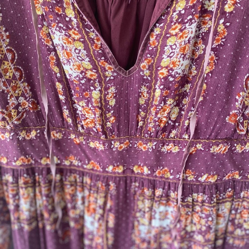Free People plum floral multi print dress - Picture 6 of 13